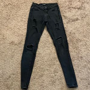 Black jeans with holes